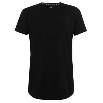 Fabric Embroidered T Shirt Mens - Black