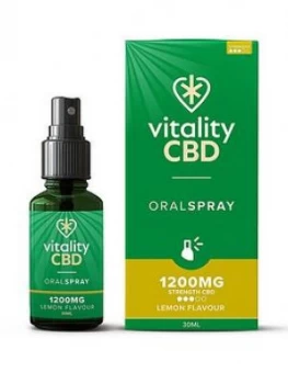 Vitality CBD Vitality CBD Oral Spray with MCT Oil Lemon 1200mg, Multi, Women