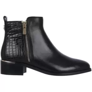Biba Biba Leather Croc Zip Ankle Boot - Black