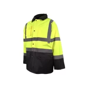 Scan - SFJK81 Hi-Vis Yellow/Black Motorway Jacket Coat - m (41in) scahvmjmyb