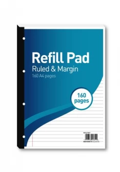 Hamelin 8mm RuledMargin Refill Pad A4 80 Sheet Pack of 5 400127657