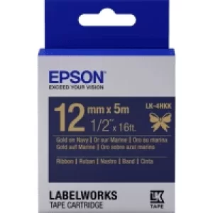 Epson LK-4HKK Gold on Blue Labelling Tape 12mm x 9m