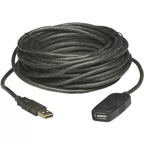 Manhattan USB cable USB 2.0 USB-A plug, USB-A socket 20.00 m Black 150958
