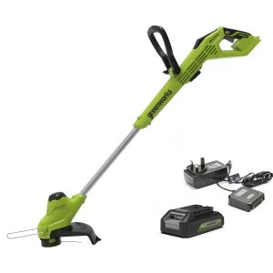 Greenworks 24v Line Trimmer with 2Ah Lithium-ion Battery and Charger