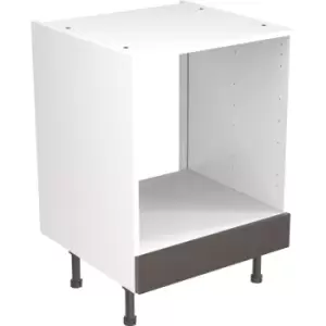 Kitchen Kit Flatpack J-Pull Kitchen Cabinet Base Oven Unit Ultra Matt 600mm in Graphite MFC