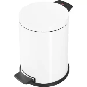 Hailo Waste collector SOLID with pedal, size M, 12 l, steel, zinc plated inner container, white