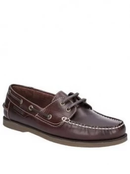 Hush Puppies Henry Boat Shoes - Dark Brown, Size 10, Men