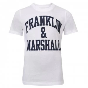 Franklin and Marshall Classic Fit Logo T Shirt - Bright White