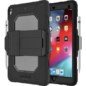 Griffin Survivor All-Terrain - Protective case for tablet - rugged - silicone, polycarbonate - black, clear - for Apple...