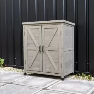 Jack Stonehouse - Small Wooden Garden Cabinet in Grey - Grey