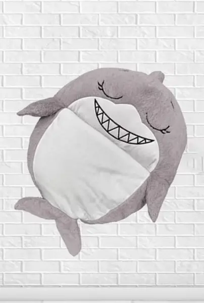 Happy Nappers Grey Shark Play Pillow
