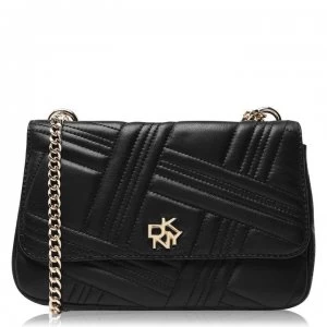 DKNY Alice Medium Fold Over Shoulder Bag - Black/Gold BGD