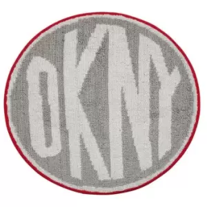 DKNY Circle Logo Cotton Bath Mat - Grey