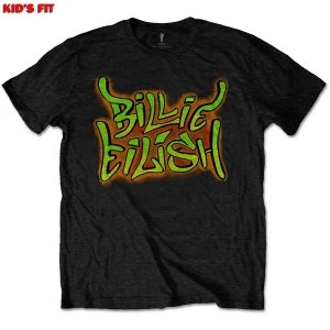 Billie Eilish - Graffiti Kids 11 - 12 Years T-Shirt - Black