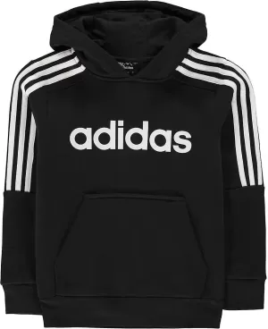 adidas Boys 3-Stripes Sweatshirt Hoodie - Black/White