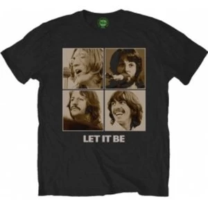 The Beatles - Let It Be Sepia Mens Medium T-Shirt - Black
