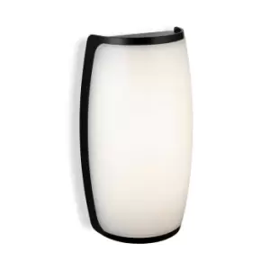 Apollo LED Resin Wall Light Black with White Polycarbonate Diffuser IP54