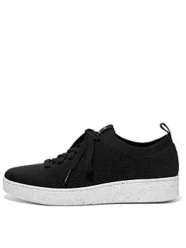 FitFlop Rally Knitted Trainers, Black, Size 4, Women