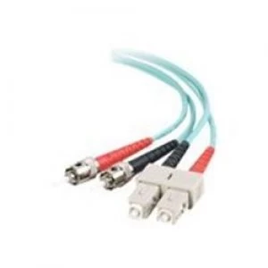 C2G 5m SC-ST 10GB 50/125 OM3 Duplex Multimode PVC Fibre Optic Cable (LSZH) - Aqua