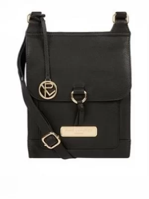 Pure Luxuries London Black 'Naomi' Leather Cross Body Bag