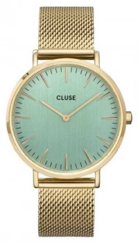 CLUSE La Boheme Gold Mesh Bracelet Pale Green Dial Watch