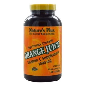 Natures Plus Orange Juice Vitamin C 1000 mg Chewable Tablets 60 Tabs
