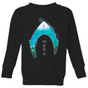 Aquaman Mera Logo Kids Sweatshirt - Black - 11-12 Years