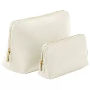 Bagbase Boutique Leather-Look PU Toiletry Bag (M) (Oyster)