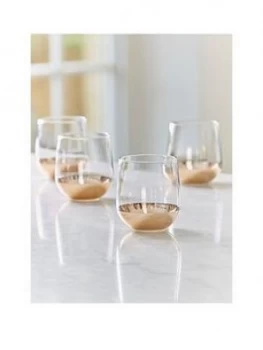 Cox & Cox Set Of 4 Dipped Gold Tumblers