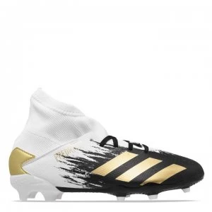 adidas 20.3 Junior FG Football Boots - White/MetGold