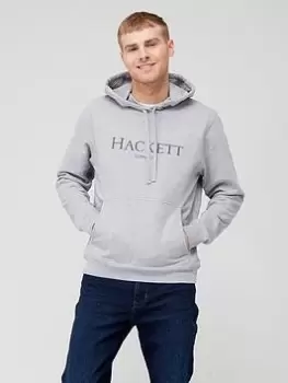 Hackett Hackett Large Logo Overhead Hoodie, Grey, Size 2XL, Men