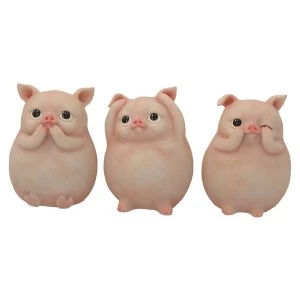 Three Wise Piggies Figurines