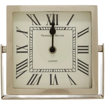 Hotel Collection Square Frame Clock - Silver