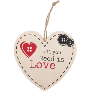 All You Need Is Love Hanging Heart Sign