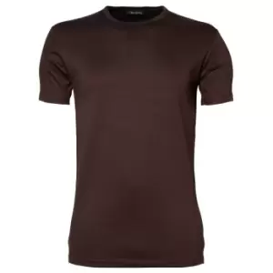 Tee Jays Mens Interlock Short Sleeve T-Shirt (2XL) (Chocolate)