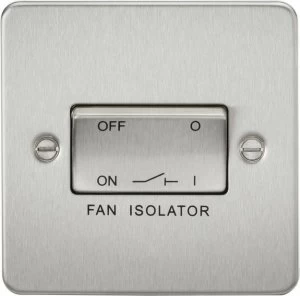 10 PACK - Flat Plate 10AX 3 Pole Fan Isolator Switch - Brushed Chrome