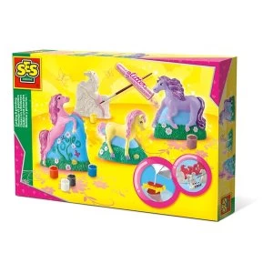SES Creative - Childrens Horses Casting and Painting Set (Multi-colour)