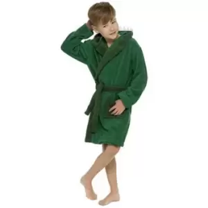 Tom Franks Boys Dinosaur Hooded Dressing Gown (3-4 Years) (Green)