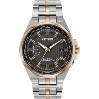 Citizen Grey And Two Tone 'World Perpetual A.T' Radio Controlled Eco-Drive Watch - CB0166-54H