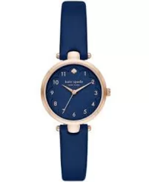 Kate Spade New York Womens Holland Three-Hand Navy Leather Watch - Blue