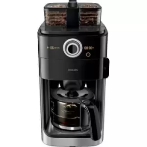 Philips HD7769/00 Grind und Brew Coffee maker Black, Stainless steel Cup volume=12 incl. grinder, Timer, Display, additional grounds container