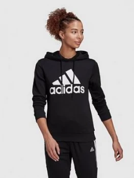 adidas Big Logo Hoodie - Black/White, Size XL, Women