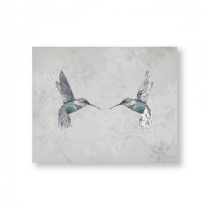 Art for the Home Hummingbirds Printed Canvas - One size - grey