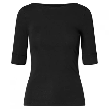 Lauren by Ralph Lauren Judy Elbow Sleeve T Shirt - Polo Black