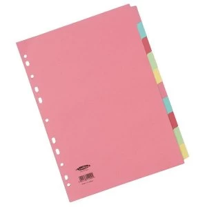 Concord Commercial Subject Dividers 10-Part A4 Assorted Ref 51199