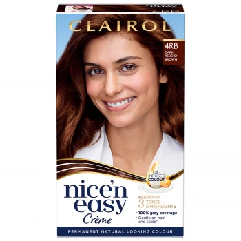 Clairol Nice' n Easy Creme Natural Looking Oil Infused Permanent Hair Dye 177ml (Various Shades) - 4RB Dark Reddish Brown