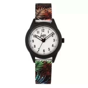 Hype Kids Watch with Multicoloured Leaf Pattern Strap