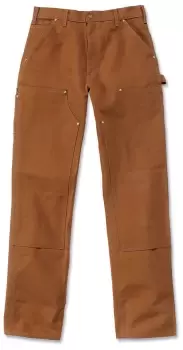 Carhartt Firm Duck Double-Front Work Dungaree Pants, brown, Size 44, brown, Size 44