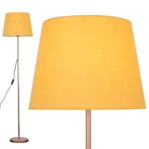 Charlie Copper Floor Lamp with Mustard Aspen Shade