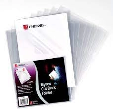Rexel Nyrex A4 Cut Back Folders Clear - 1 x Pack of 25 Folders